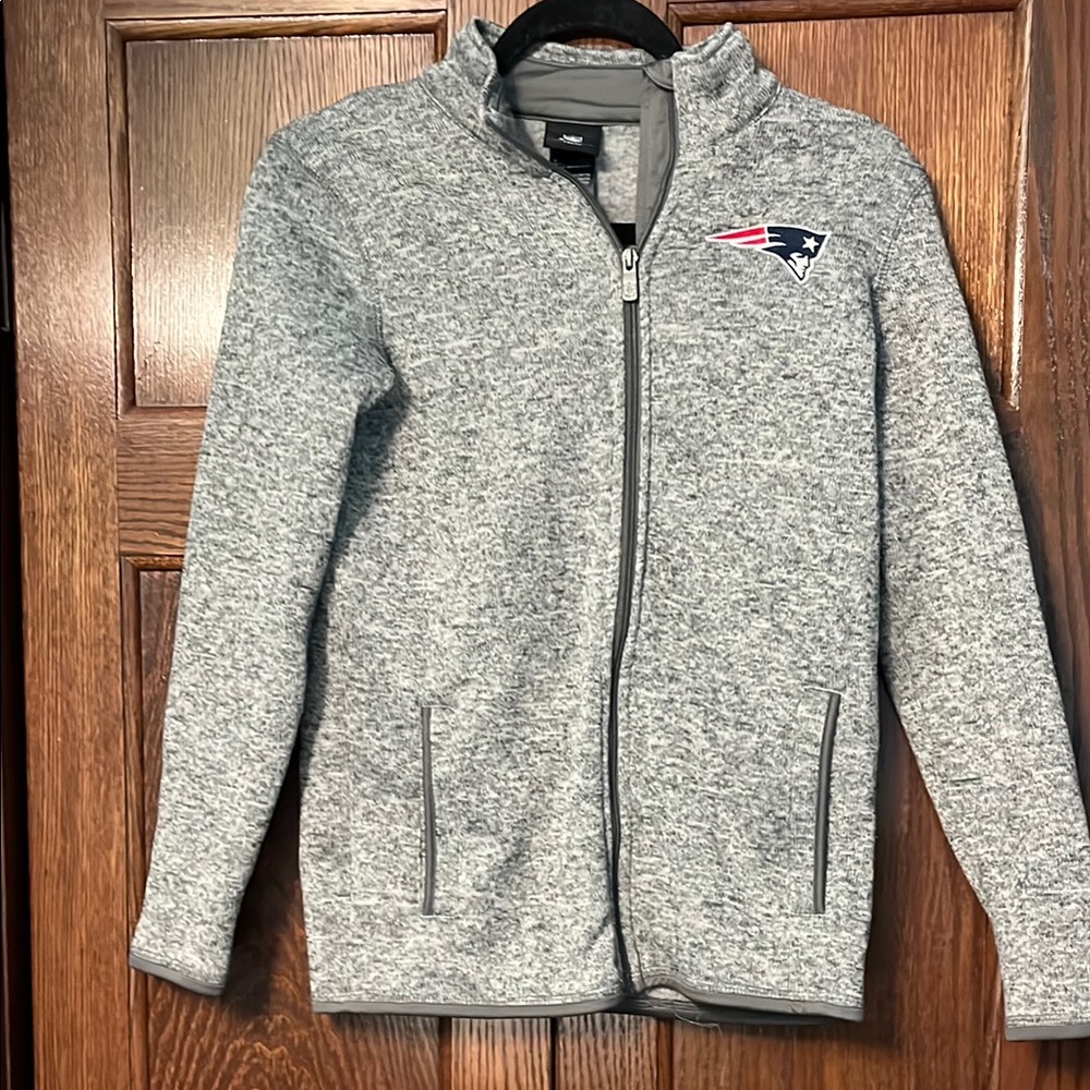 NFL Gray Heathered Fleece Jacket with Stand-Up Collar